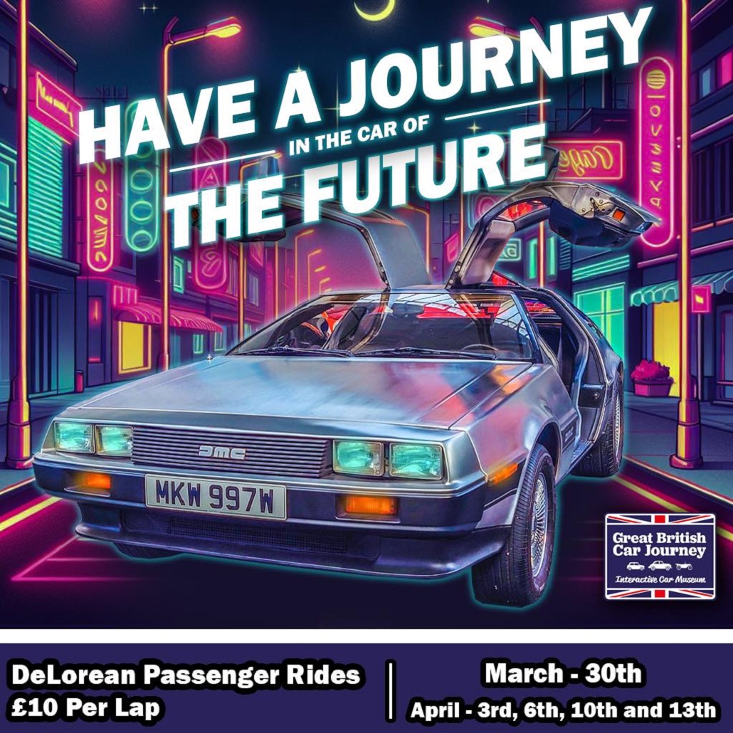 🚗💨Rev up your excitement!Experience the thrill of time travel with Delorean Passenger Rides! 📍@car_british 📅 10 & 13 Apr Step into the iconic car from Back to the Future and journey through Derbyshire like never before. Book your ride now ⬇️ ow.ly/aOYZ50RafRW