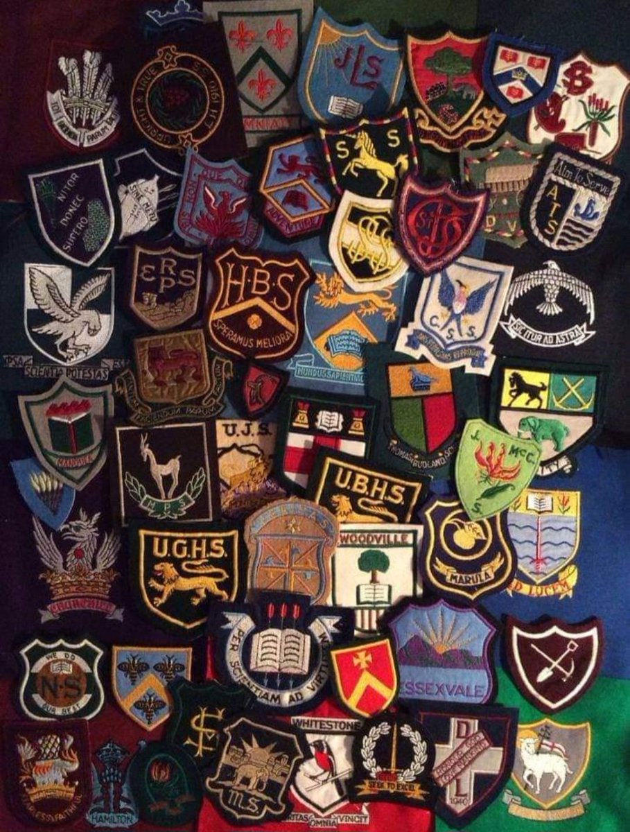 For those of you who went to school in Rhodesia or Zimbabwe, here are all the school badges. I went to Churchill Boys High School. My father at Prince Edward. My grandparents were at Umtali Boys and Umtali Girls. My mom went to GHS.