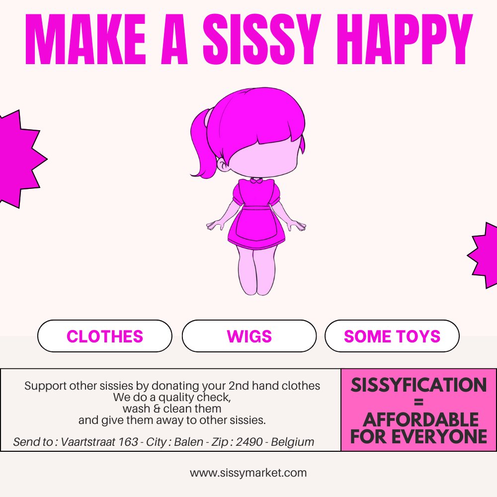 Instead of purging, A little reminder you can make other sissies very happy by donating your clothes! In our store, we have a little giveaway corner. We charge a very minimum amount. For example $3 for a dress. (Because we have to wash them etc..). ❤