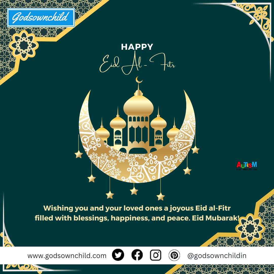 May this Eid al-Fitr bring joy and harmony to your homes! 🌙✨ Wishing everyone a blessed celebration from #GodsOwnChild, your partner in promoting inclusivity and support for individuals with autism. #EidMubarak #InclusiveCelebration #EidAlFitr