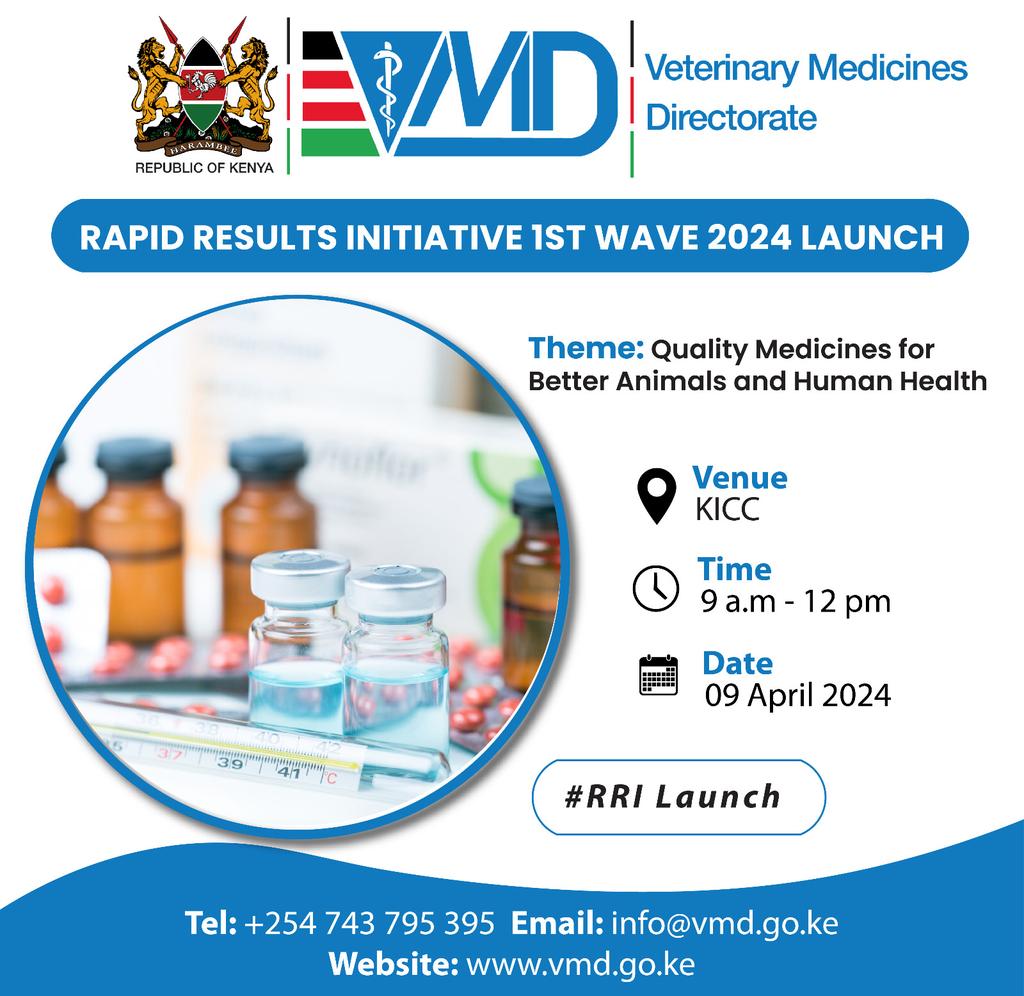 RapidResults Initiative aims to accelerate efforts towards achieving government goals in eradicating illicit brews, alcohol, drugs, and substance abuse, fostering a secure and healthy society.

#RRILaunch
VeterinaryMedicines Directorate
@vmdKenya @cbs_ke @jmueke