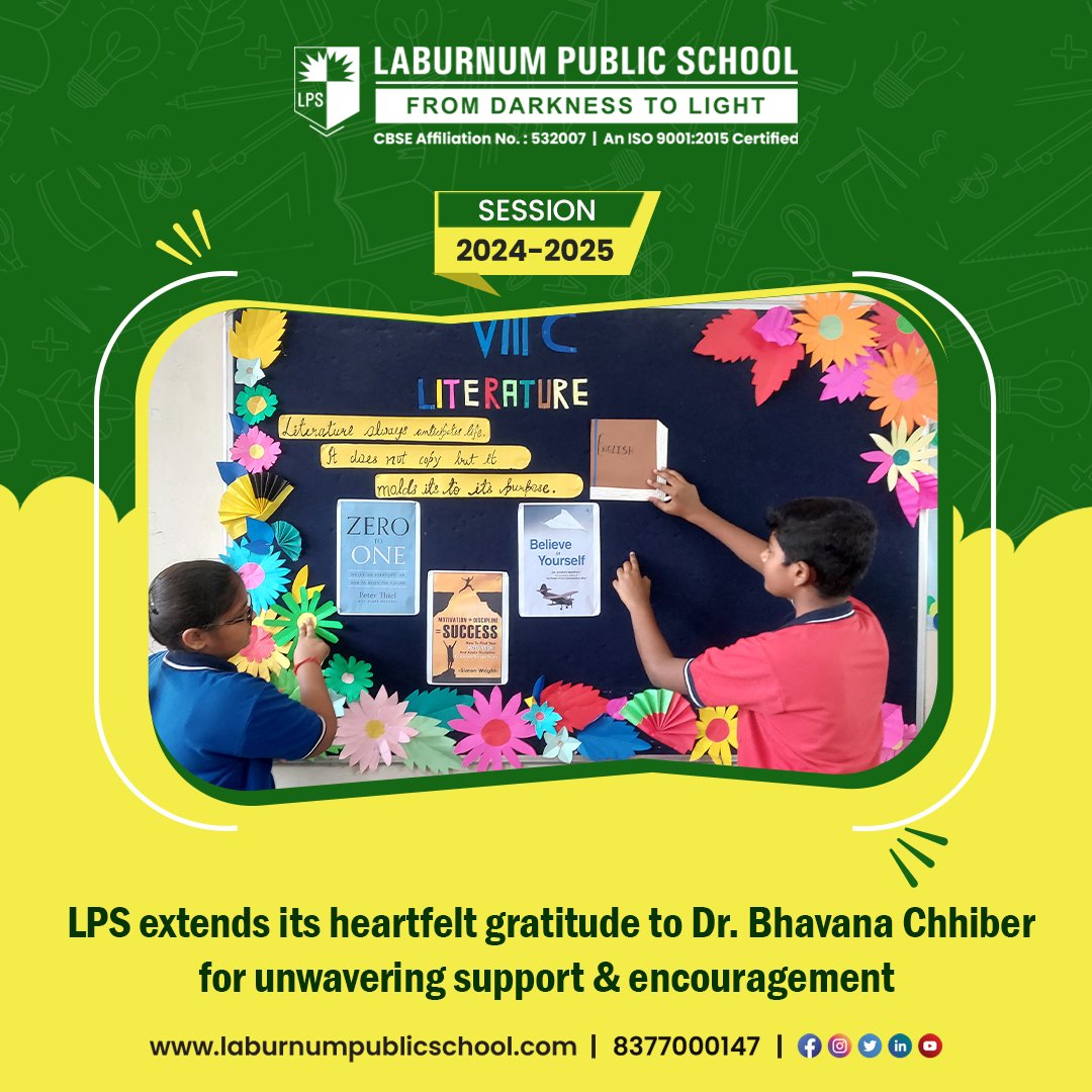 The triumph of the 'Intra-Class Soft Board Decoration Competition' highlights Laburnite's creativity & teamwork, reinforcing the institution's dedication to holistic education & character development.
#LaburnumCreativeSpirit #StudentCollaboration #HolisticEducation