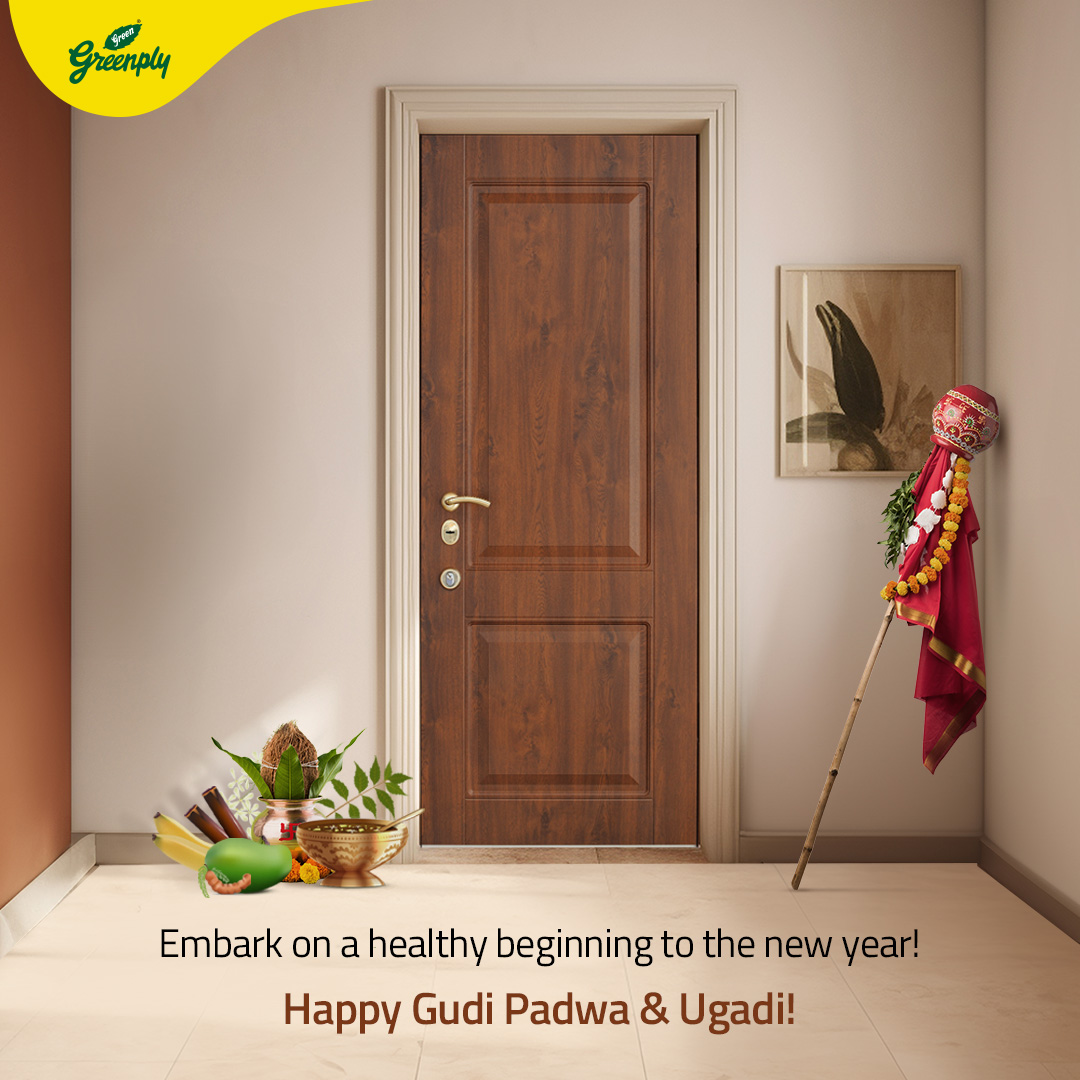 Open the doors to a joyous and healthy celebration. #Greenply wishes everyone a happy #GudiPadwa and #Ugadi. #GreenplyPlywood #Festival #NewYear #HomeDecor