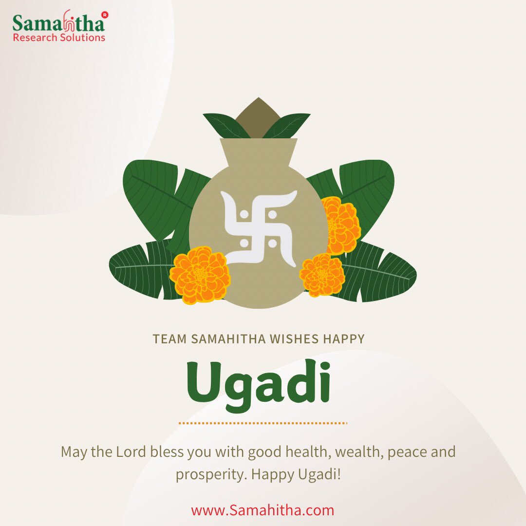 May this New Year herald the advent of prosperity for you and your family. Happy Ugadi! #ugadhi #clinicalresearch #festival #Prosperity #happiness #samahitharesearchsolutions #Celebrations #joy #wealth #HappyGudiPadwa #HappyUgadi #gudhipadwa2024