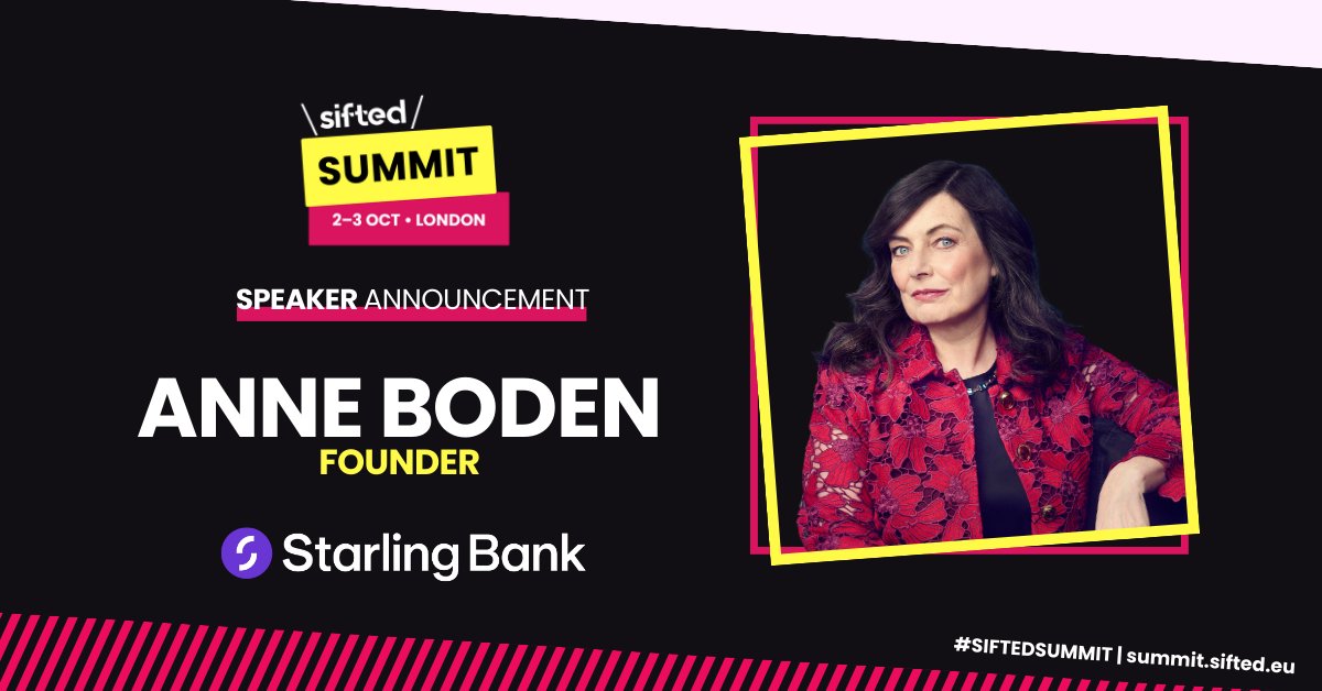 We're thrilled to be welcoming @AnneBoden, founder of @StarlingBank as a speaker at #siftedsummit this year! You need to be in the room for the scoop. 🍦 Get your ticket today before prices increase NEXT WEEK! summit.sifted.eu/ticket-right-?…