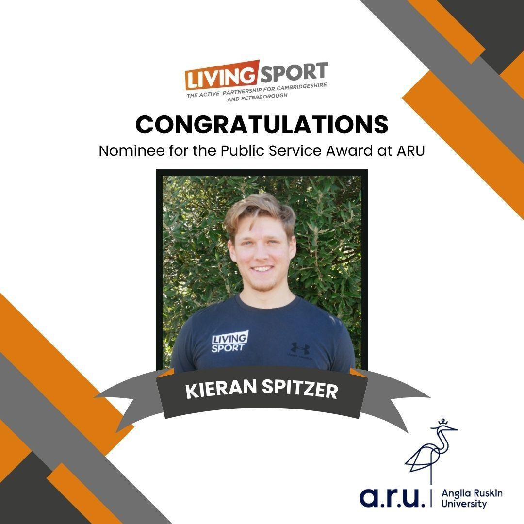 Living Sport is extremely proud! We’re thrilled to announce that Kieran from our exceptional team has been nominated for a Public Service Award by @AngliaRuskin which is where he studied!🏆 Join us in rooting and celebrating Kieran on Thursday at the ARU ceremony!