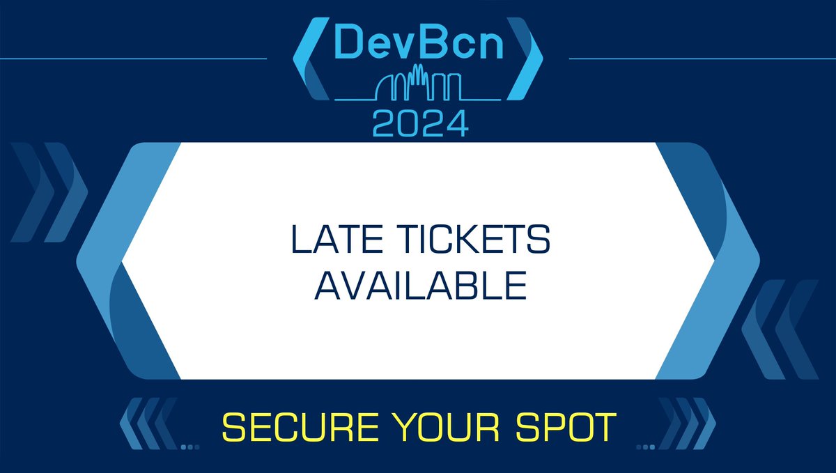 🎟️ It's not too late! Late tickets to #devbcn24 are now available, but they're flying fast! 🚀 Secure your chance to be part of the tech event of the year. Innovation, insights, networking – it's all waiting for you. Grab your ticket now! ➡️ buff.ly/3iUel35