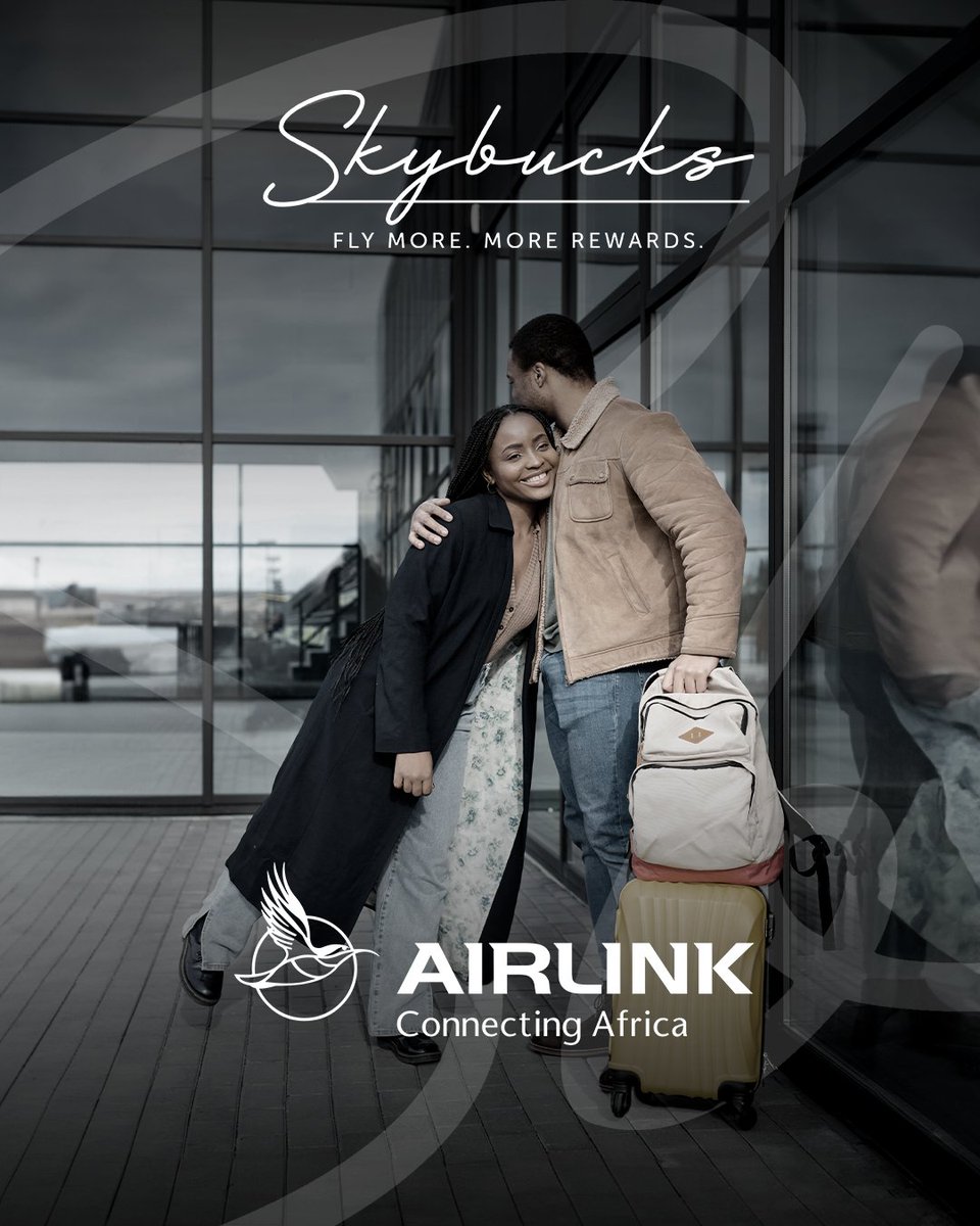 Turn miles into smiles with #Skybucks rewards transfer! ✈️💼 Transfer Skybucks easily between members and jet-set to your next destination. Transfer your bucks and find out more at: bit.ly/3vC9hXR #Airlink #FlyAirlink #FlyTheLink #FrequentFlyer