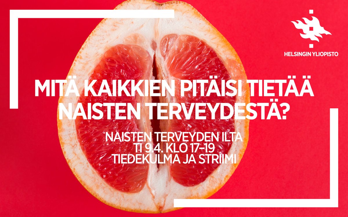 Tiedekulma (@tiedekulma) on Twitter photo ⰠTervetuloa tänään naisten terveyden iltaan Tiedekulmaan tai striimin ääreen klo 17!
đĽ tiedekulmamedia.helsinki.fi/fi/web/tiedekuâŚ
Illan aiheina sukupuolikromosomien vaikutus terveyteen, synnyttäminen ja vaihdevuodet. <a href="/ttukiainen/">Taru Tukiainen</a> <a href="/FIMM_UH/">FIMM HelsinkiUni</a> <a href="/helsinkiuni/">University of Helsinki</a> #terveys #tutkimus #tiede ⰠTervetuloa tänään naisten terveyden iltaan Tiedekulmaan tai striimin ääreen klo 17!
đĽ tiedekulmamedia.helsinki.fi/fi/web/tiedekuâŚ
Illan aiheina sukupuolikromosomien vaikutus terveyteen, synnyttäminen ja vaihdevuodet. <a href="/ttukiainen/">Taru Tukiainen</a> <a href="/FIMM_UH/">FIMM HelsinkiUni</a> <a href="/helsinkiuni/">University of Helsinki</a> #terveys #tutkimus #tiede