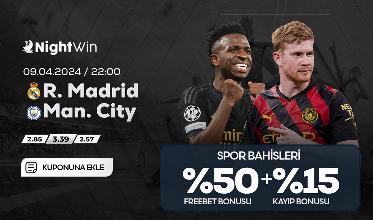 ⚽️ #Madrid & #ManCity 🔥İlk Yarı Toplam Kaç Gol Olur ? Doğru Bil 5⃣0⃣ ₺ Freebet Kazan Rt + Fav+ 5 Gerçek Arkadaşını Etiketle #meritbet #sekabet #1xbet #nightwin #maksibet #RealMadridManchesterCity #canlıbahis #kupon #casibom