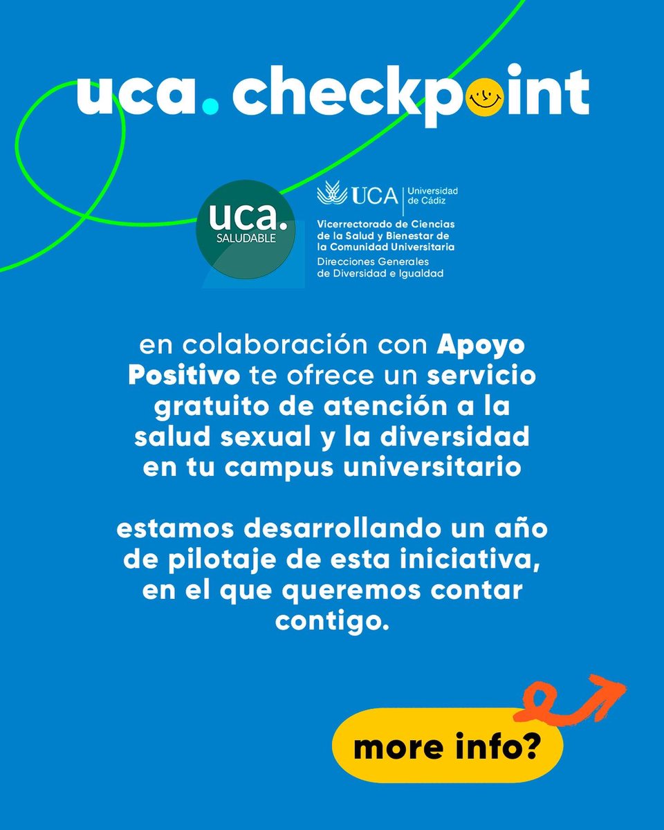 UcaSaludable's tweet photo. 🚨Mañana miércoles: #UCAcheckpoint en #Filosofía y #letras #Cádiz
👉 Mesa informativa y tests de #ITS
👉 charla de actualización en #SaludSexual
@univcadiz @Apoyopositivo https://t.co/HOMNa1YioA