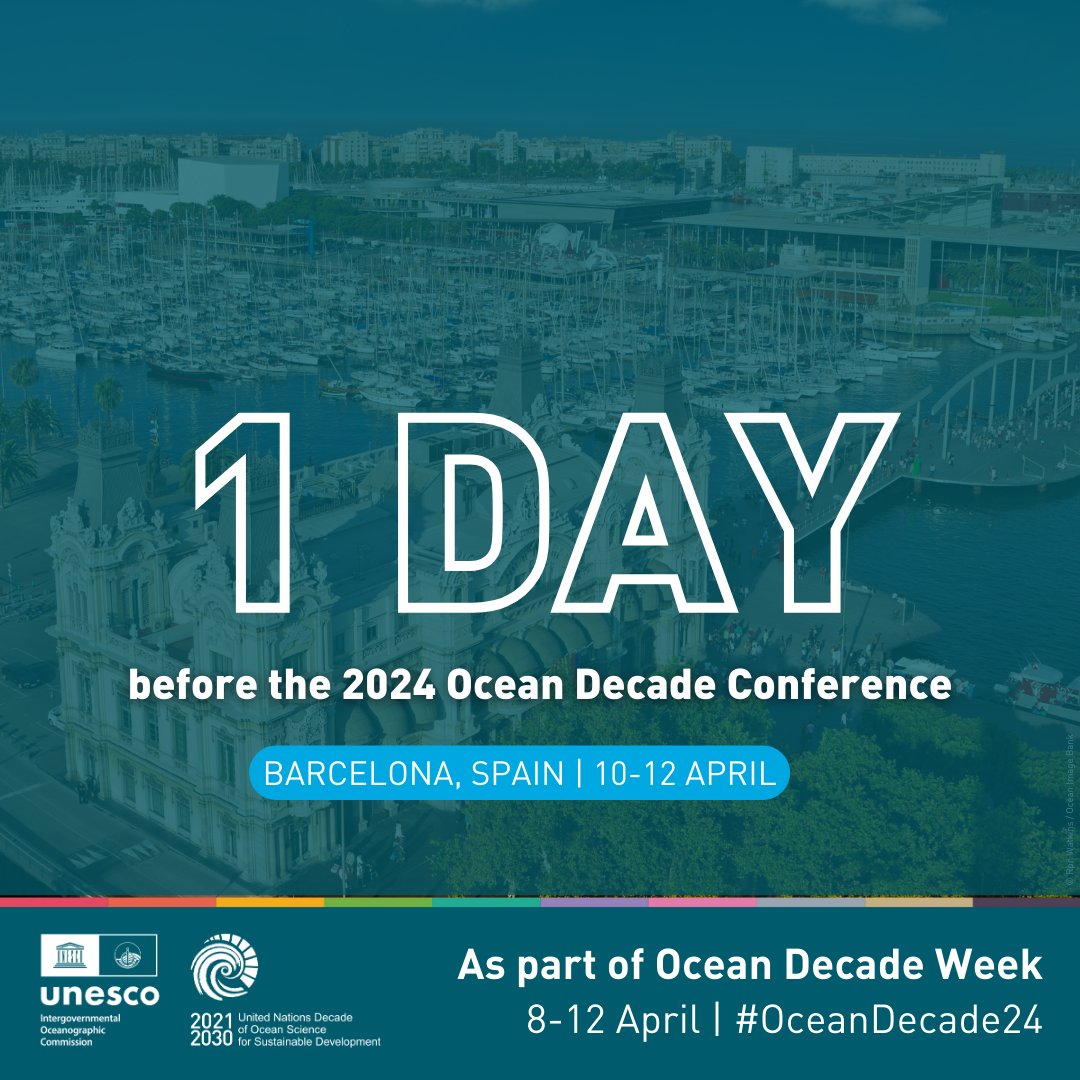 🌊🎉 STARTING TOMORROW 📢 The 2024 Ocean Decade Conference will unite the global ocean community in Barcelona for three days of inspiration and innovation! Can't join us in person? Tune into the livestream of plenary sessions here: ow.ly/LkVj50RaMlc #OceanDecade24