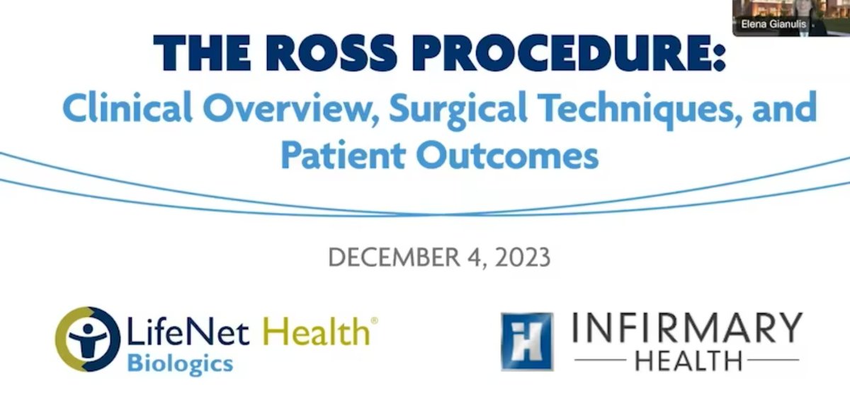 “The Ross Procedure: Clinical Evidence, Surgical Technique, and Q&A” | In this webinar recording, the presenters discussed the evidence supporting the Ross procedure as the most favorable AVR modality in selected patients. ow.ly/Fstx50RaJbH