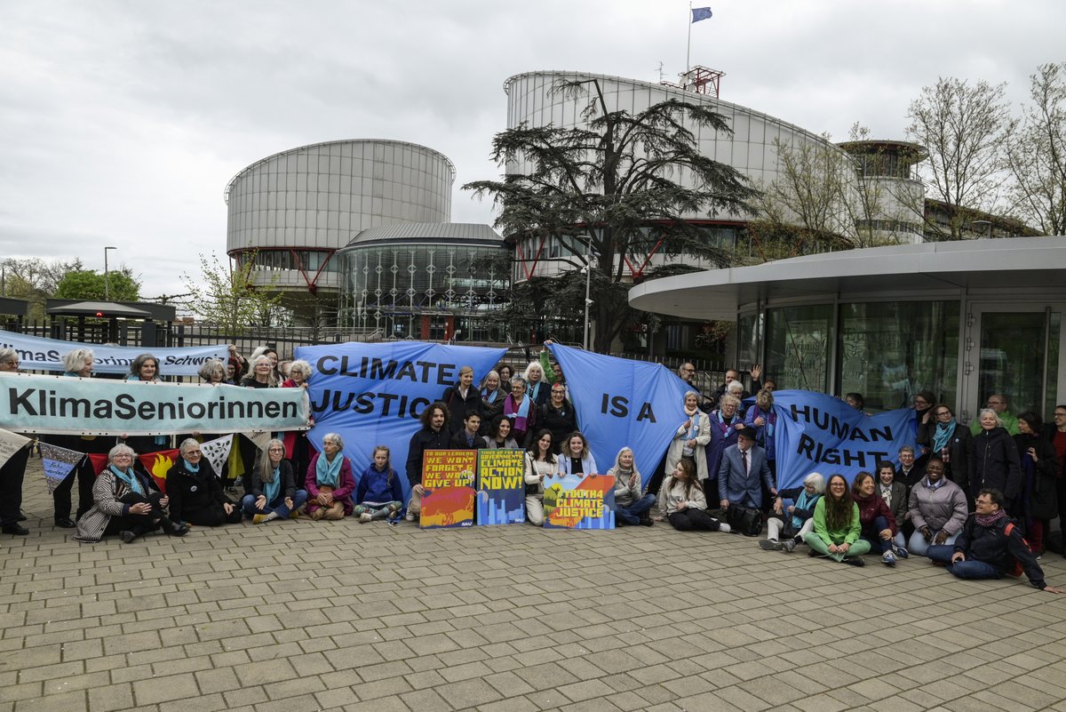 Excitement is running high at the @ECHR_CEDH, the hearing will be packed. Today is a testament to the courage & resilience of @KlimaSeniorin, @Y4CJ_ & @DamienCAREME. We are honored to be in solidarity with these leaders in the fight for #ClimateAccountability & #ClimateJustice.