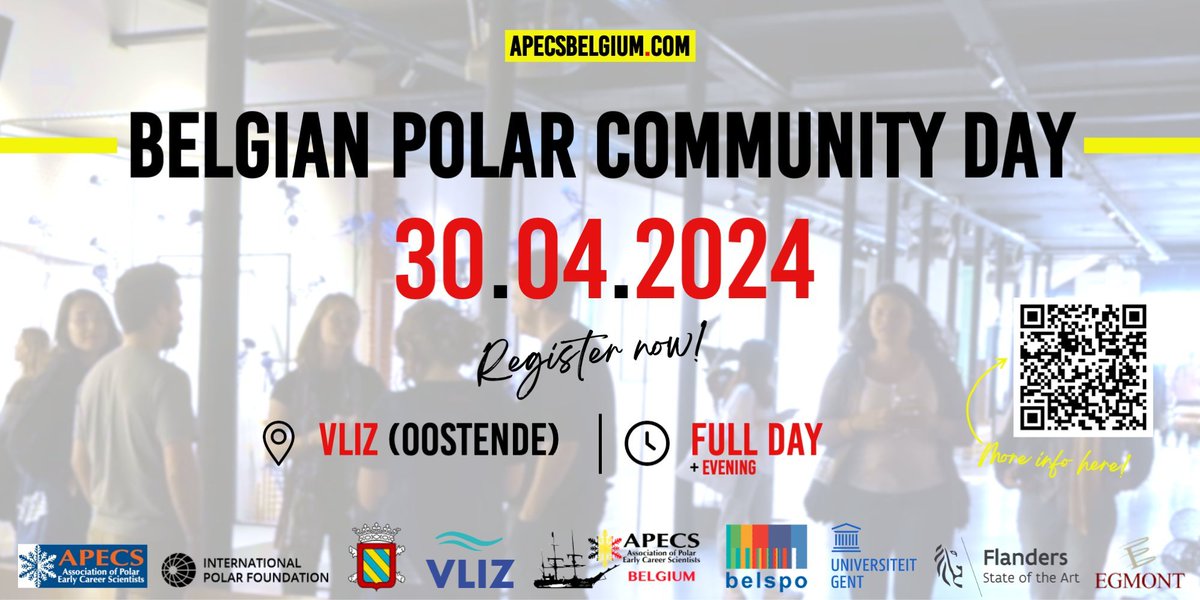 Only 20🎟️left ! Make sure you register for our🇧🇪Polar Community Day! We've planned a full day of talks, activities, trainings and evening reception (program on our website👀)🥳
With the support of @VLIZnews @belspo @EgmontInstitute @PolarFoundation @ugent , BNCAR, APECS Int