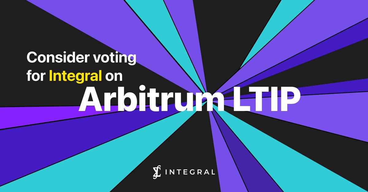 🚀 Exciting news! Integral has passed the first screening for the @arbitrum #LTIP and we need your support! 🗳️ Our proposal aims to: Enhance trading for blue-chip assets on Arbitrum 📈 Incentivize teams to integrate and distribute our competitive liquidity 💰 If you hold $ARB,…