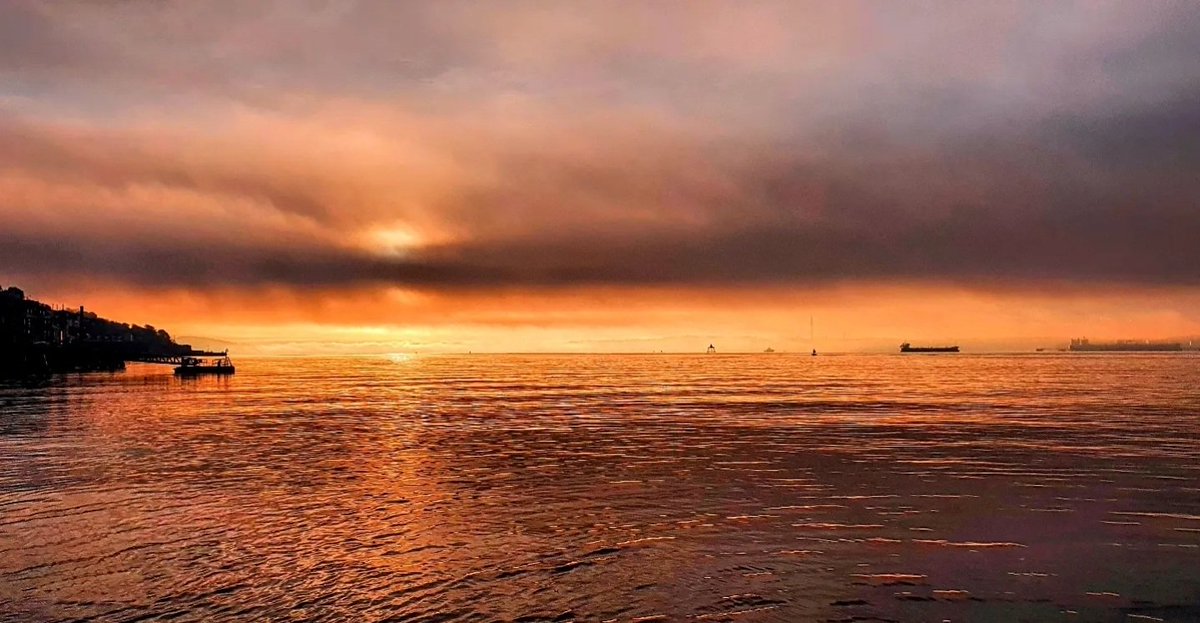 The long forgotten sun attempting to break through the relentless Irish clouds over Cork Harbour is almost like an oil painting 🌅 #IrishWeather #Sunrise