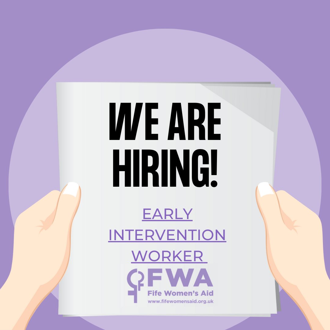 We're expanding our capacity to provide early intervention to women experiencing domestic abuse! Join us online at 6.30pm on Wednesday 17th April to find out more about the role and our women's support services. Email info@fifewomensaid.org.uk to book a place.