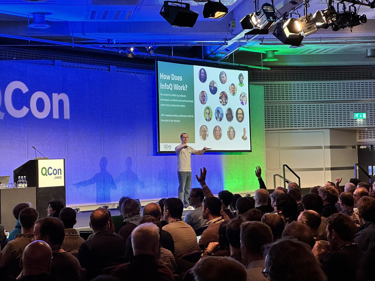 @danielbryantuk kicking off #qconlondon day 2 presenting about #InfoQ 🚀