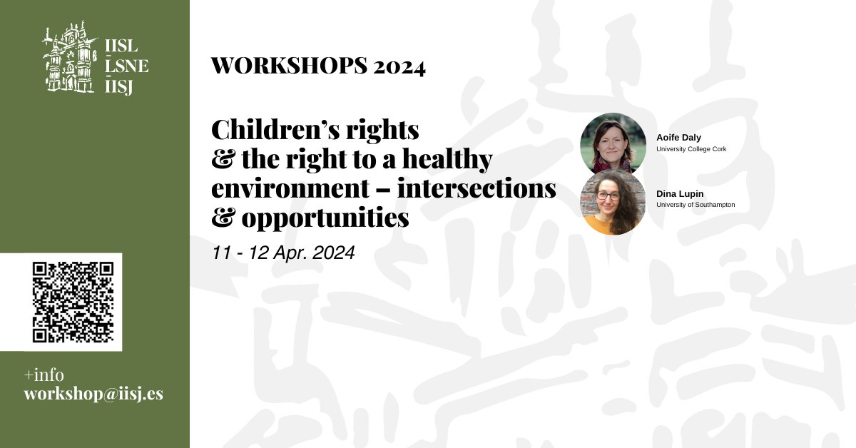 April 11 and 12, we're welcoming the first workshop of the year: Children’s rights and the right to a healthy environment – intersections and opportunities, with Aoife Daly and Dina Lupin. Two youths will talk about their experience at the ENYA Young People Conference
