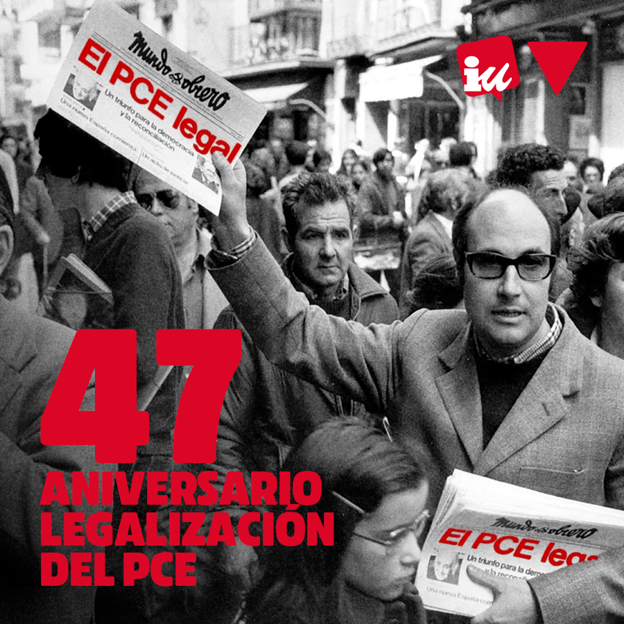 47 años de la legalización del Partido Comunista.

Tras décadas de dictadura, fusilamientos y asesinatos, torturas, represión, clandestinidad, cárcel y exilio, <a href="/elpce/">Partido Comunista de España</a> volvía a ser legal.

Seguimos pidiendo verdad, justicia y reparación para las víctimas del franquismo

#PCElegal