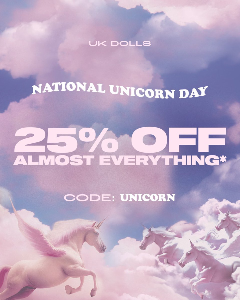 IT’S NATIONAL UNICORN DAY 🦄💖☁️ Get 25% off almost EVERYTHING* with code ✨ UNICORN ✨ #NationalUnicornDay Shop here 👉 plt.shop/3vKlpWV