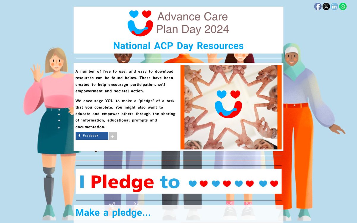 Announcement: The UK's first National Advance Care Planning Day will take place on the 8th May.  

🆕AdvanceCarePlanDay.org 🆕

The #ACPDay2024 website and interactive resources launch today. There are lot's of ways to get involved now and on the day itself.  

#AdvanceCarePlan