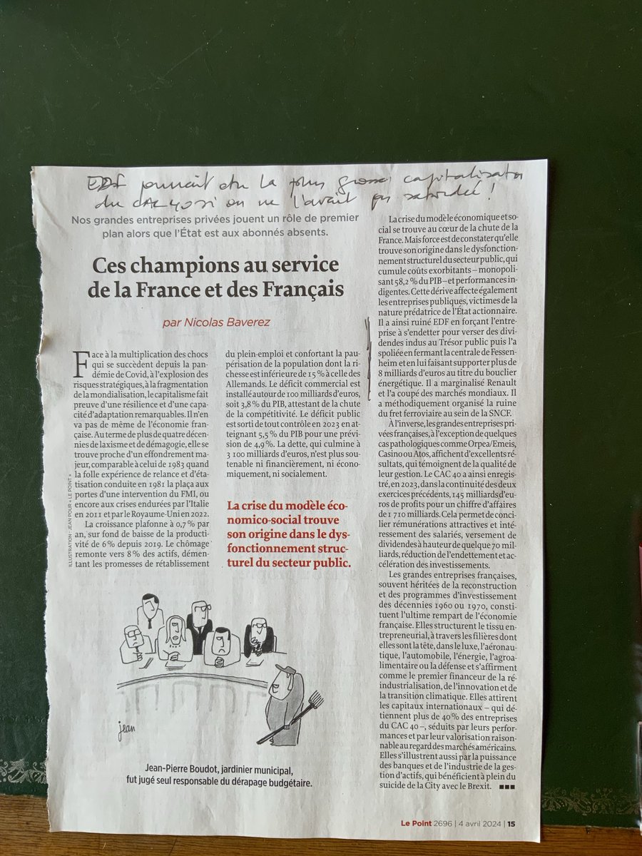 Au début des années 2000, EDF capitalisait 80 milliards d’euros ; on aurait laissé l’entreprise se développer, elle vaudrait aujourd’hui largement plus de 500 milliards on aurait un leader mondial de plus et les émissions de CO2 en Europe seraient beaucoup plus basses