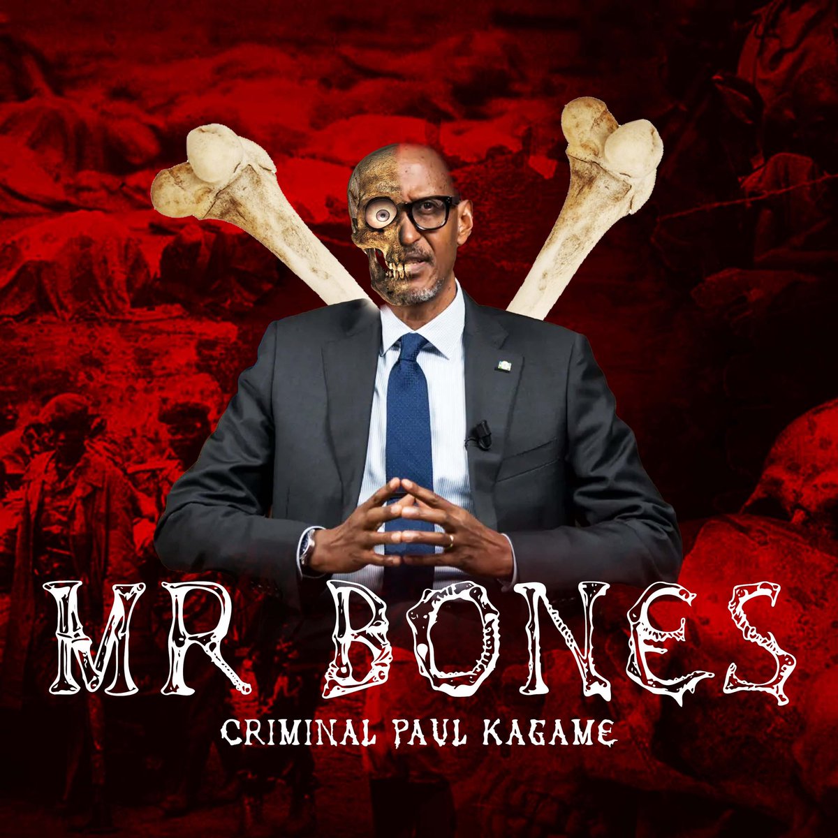 Mr. BONES. Paul Kagame a transformé le génocide en son propre empire de plusieurs millions de dollars. En 1994, le FPR sous le commandement de Paul #Kagame a tué des milliers de #HUTUS au #Rwanda. Mais aujourd'hui, on dit que ce sont les seuls #TUTSI qui ont été tués. Le