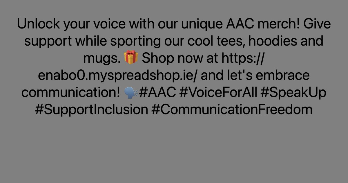 Unlock your voice with our unique AAC merch! Give support while sporting our cool tees, hoodies and mugs. 🎁 Shop now at ayr.app/l/J7iE/ and let's embrace communication! 🗣️#AAC #VoiceForAll #SpeakUp #SupportInclusion #CommunicationFreedom