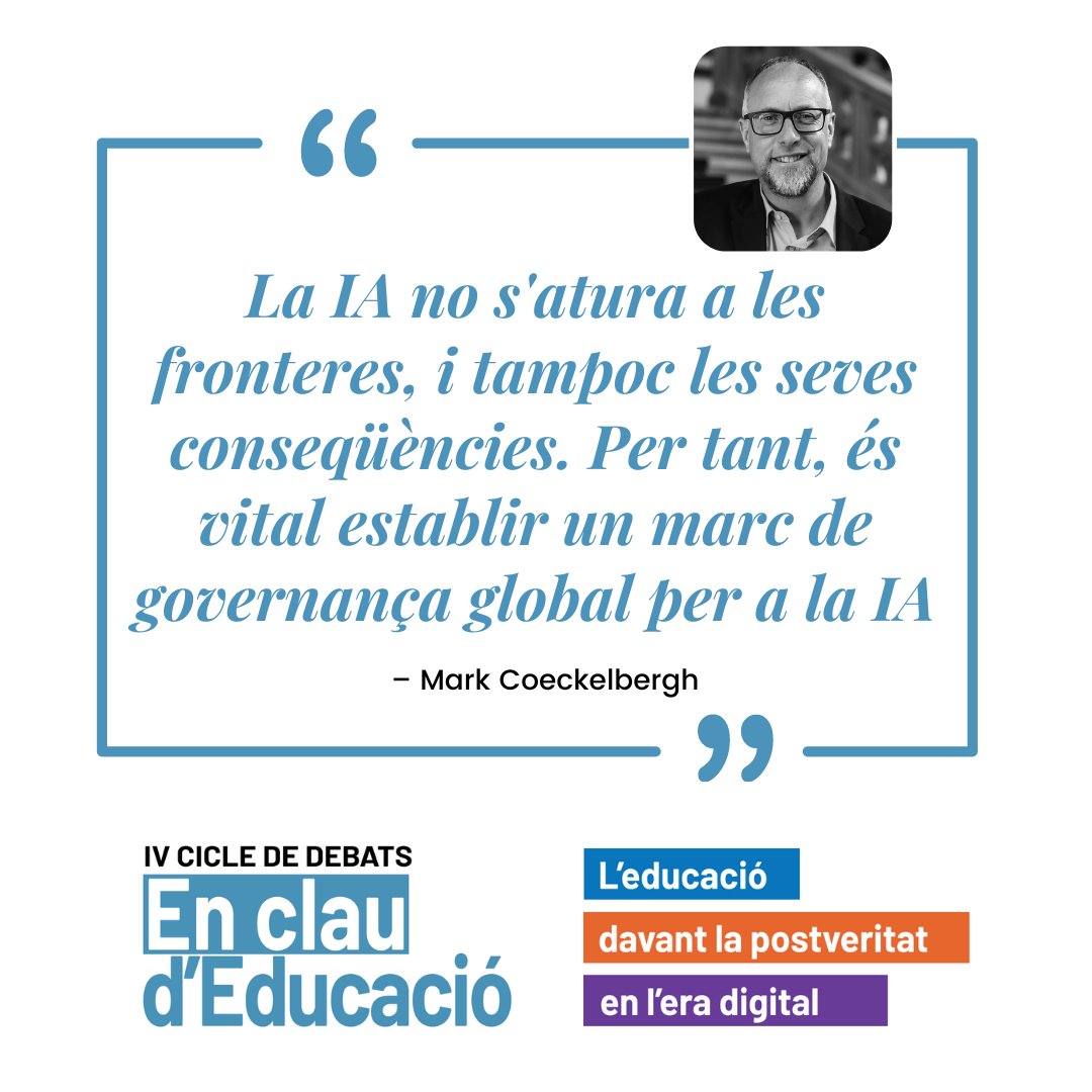 ❓ Com es pot governar la IA? 🔴No et perdis 'L’educació per la democràcia i la IA' amb @MCoeckelbergh i conduïda per @LauraAzLlu 🗓️11/4, a les 18h, al @MACBA_Barcelona 👉ajuntament.barcelona.cat/educacio/ca/le…