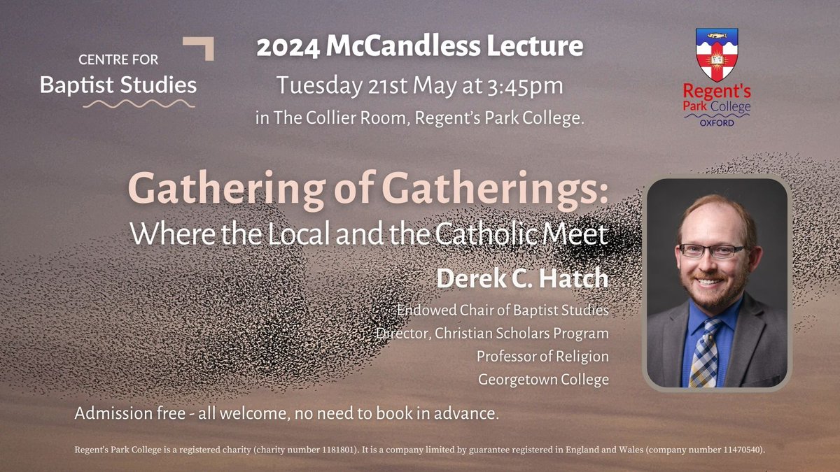 If you can be in Oxford on 21st May then join us for the 2024 McCandless Lecture 'Gathering of Gatherings: Where the Local and the Catholic Meet' - no need to register for this one, just turn up (open to all, free). rpc.ox.ac.uk/event/mccandle…