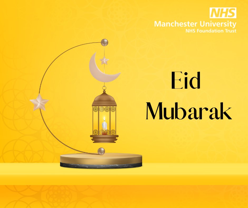 📢 Colleague message Eid Mubarak​! 🎆 Eid al-Fitr marks the end of Ramadan, the Islamic holy month of fasting. We’d like to wish everyone celebrating, a very happy and healthy Eid Mubarak​! #MFT #Nhs