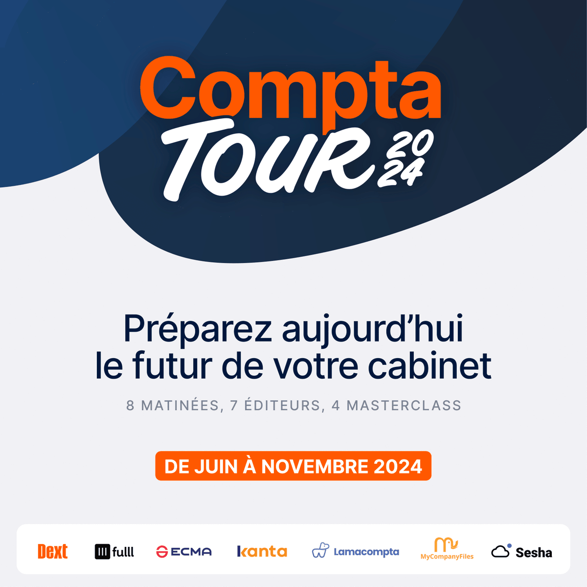 Nous sommes ravis de vous présenter la seconde masterclass de ComptaTour 💥 :

🧡 La data au service de l'accompagnement

Présentée par <a href="/Fulllife_fr/">Fulllife</a> et nous-mêmes, découvrez les avantages des dernières technologies et plus encore ➡️ bit.ly/3P2CgL2