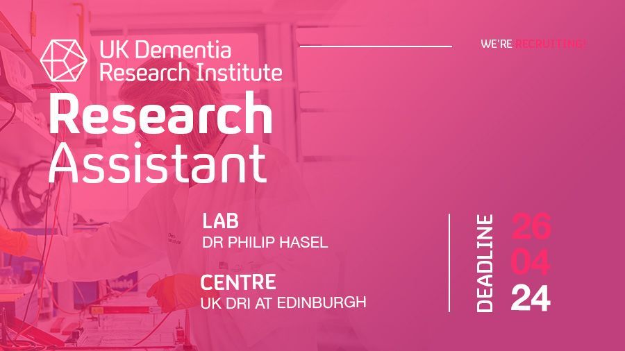 💡 Exciting opportunity for a Research Assistant to join @HaselPhilip's lab (UK DRI at Edinburgh)! Interesting role helping the lab explore how astrocytes at the borders of the brain contribute to brain function and dysfunction in disease👉buff.ly/43TrxZA