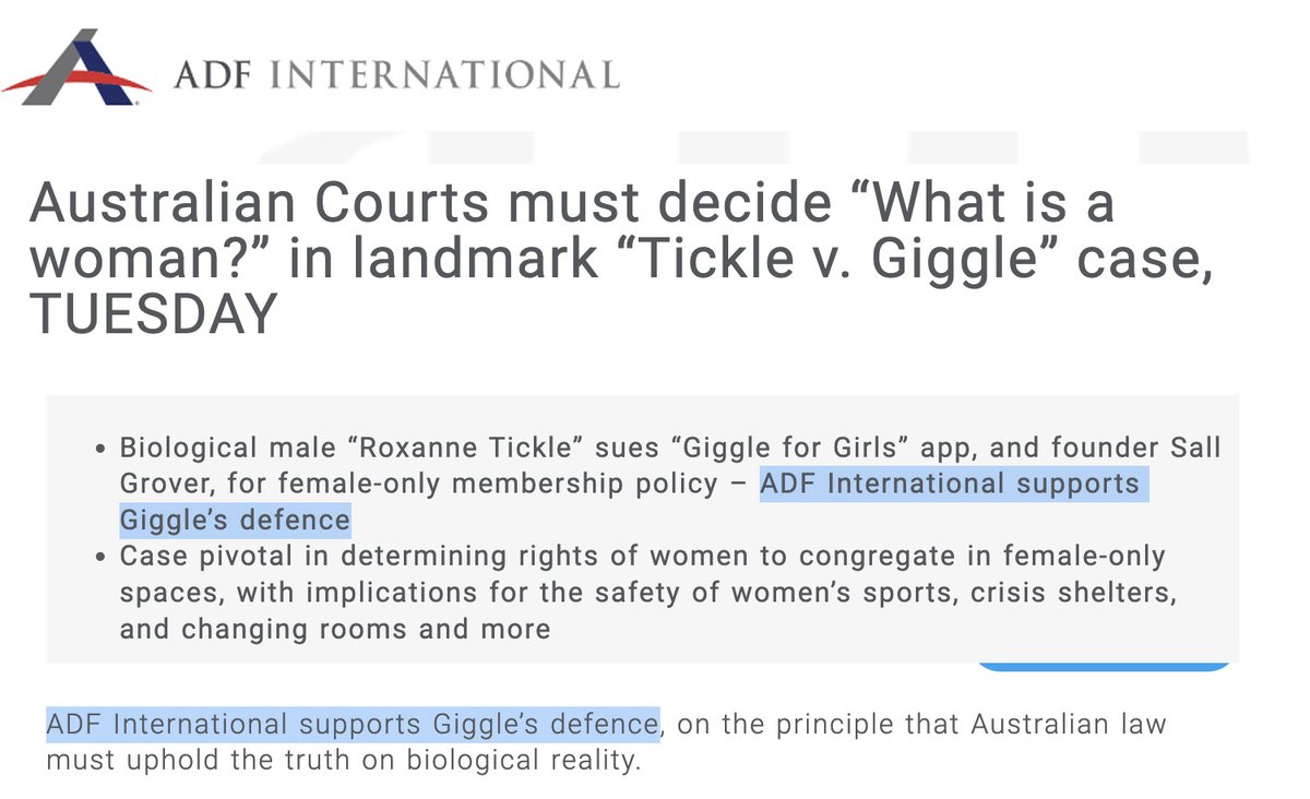 1/2 Hi to journos covering the Tickle/Giggle case : Ask what type of 'support' the USA-based Alliance Defending Freedom are giving Sall Grover. This is a group who wrote the majority of anti-abortion legislation in the USA, & regularly interfere in international cases ... (cont.)