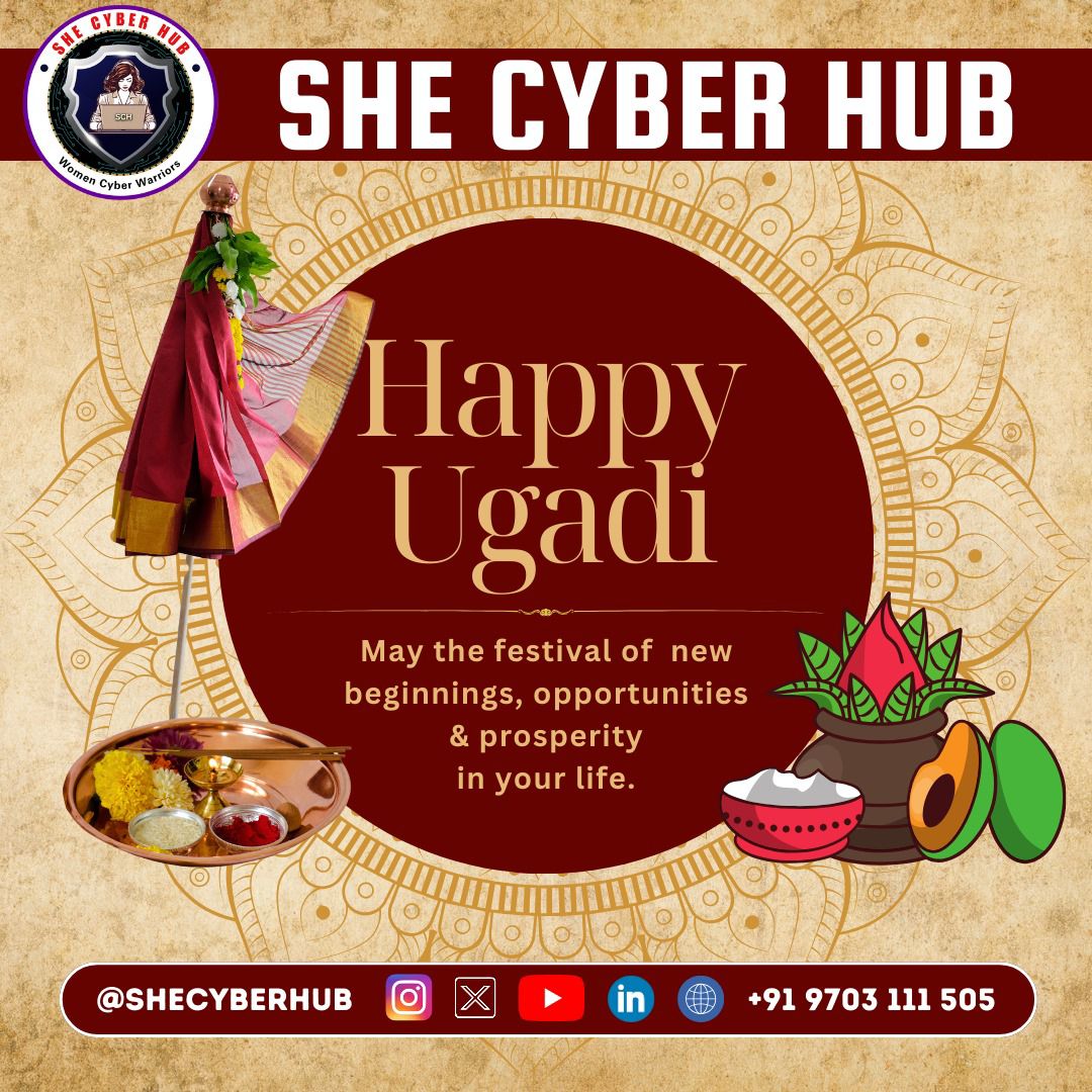 Happy Ugadi!👨‍💻 🌼 May the festival of new beginnings bring opportunities and prosperity into your life! 🌟👨‍💻👨‍💻 #EHA #EthicalHackeraravind #HFCV #helpforcybervictims #shecyberhub #ugadi #UgadiSpecial #Cybercrimes #Trending #CyberSecurityTeam  #help_to_cop #Telanganastatepolice