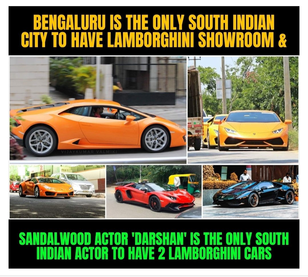 ನಮ್ಮ ಬೆಂಗಳೂರು 
ನಮ್ಮ ಡಿ ಬಾಸ್ 
ನಮ್ಮ ಹೆಮ್ಮೆ...❤️‍🔥

@dasadarshan 🐘👑
@Lamborghini

#DBoss #Darshan #Bangalore #Bengaluru #BossOfSandalwood #Lamborghini #Supercars