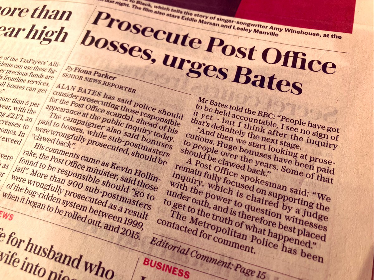 Great to see so much wider media pick-up after #BBCBreakfast took nearly 60 wrongly-accused subpostmasters and families back to Fenny Compton to question the Post Office Minister Kevin Hollinrake.