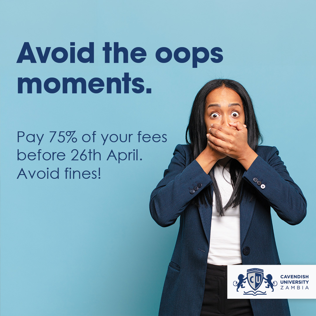 Dear student, Have you completed your tuition fee payment yet? Avoid the stress and potential fines by paying 75% of your fees before April 26th. Learn more about late fee payments via cavendishza.org/.../student-pa… #SuccessBeginsAtCavendish