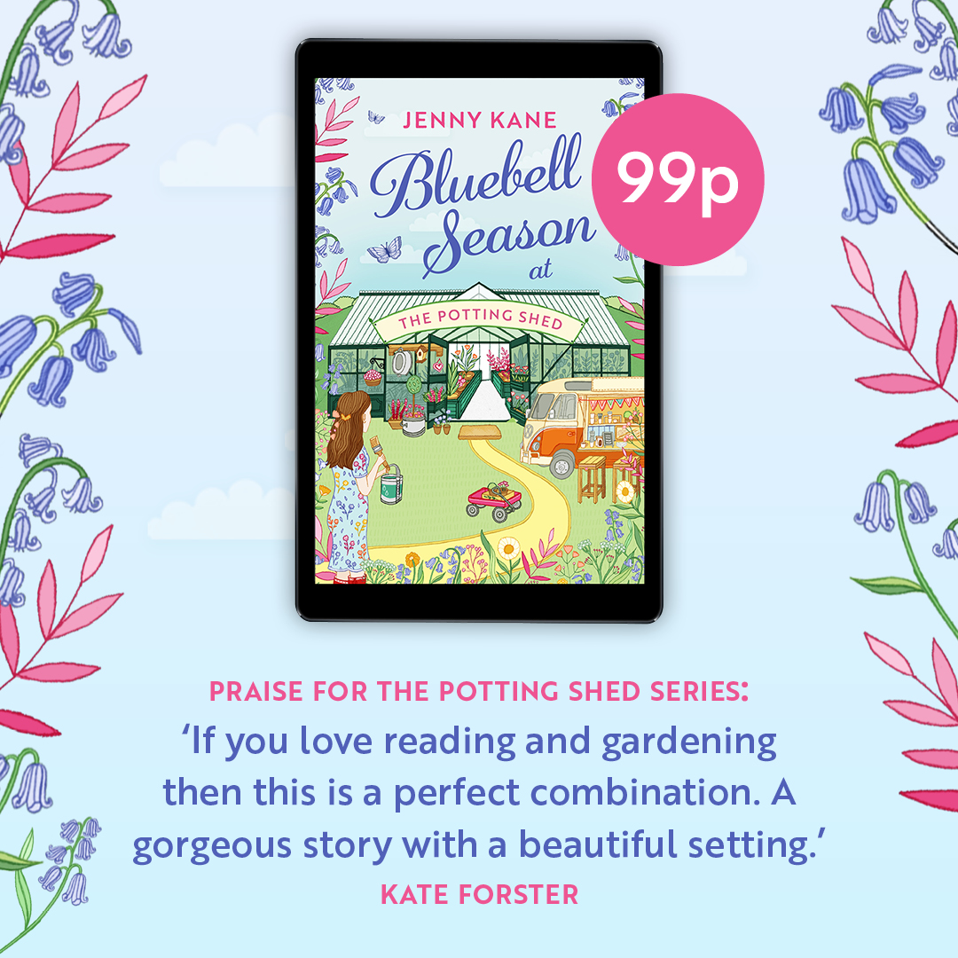 The perfect uplifting and feel-good spring read, perfect for fans of Sue Moorcroft, Christie Barlow and Phillipa Ashley! #BluebellSeasonAtThePottingShed by @JennyKaneAuthor is now 99p in eBook! amzn.eu/d/cjcBqLy