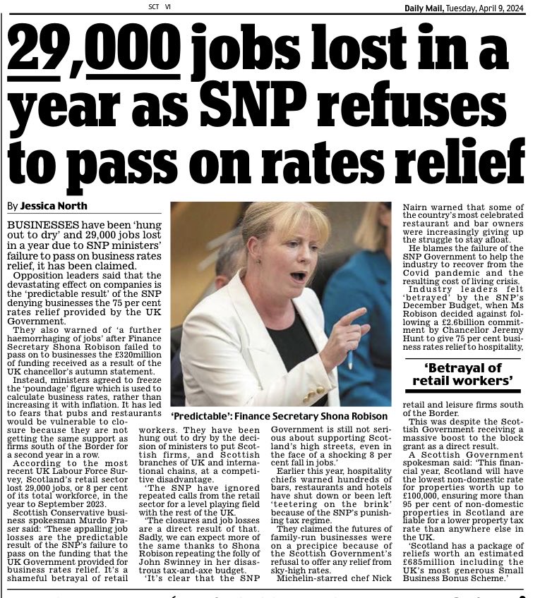 Scotlands hospitality sector ‘ ‘betrayed’ by ⁦@scotgov⁩ as they refuse to pass on rates relief, says ⁦@NickNairn⁩ Tens of thousands of now being lost 😠 ⁦@wearethentia⁩ ⁦@scothospgroup⁩ ⁦@SLTAssociation⁩ ⁦@ukhscotland⁩ said would happen 🤦🏻