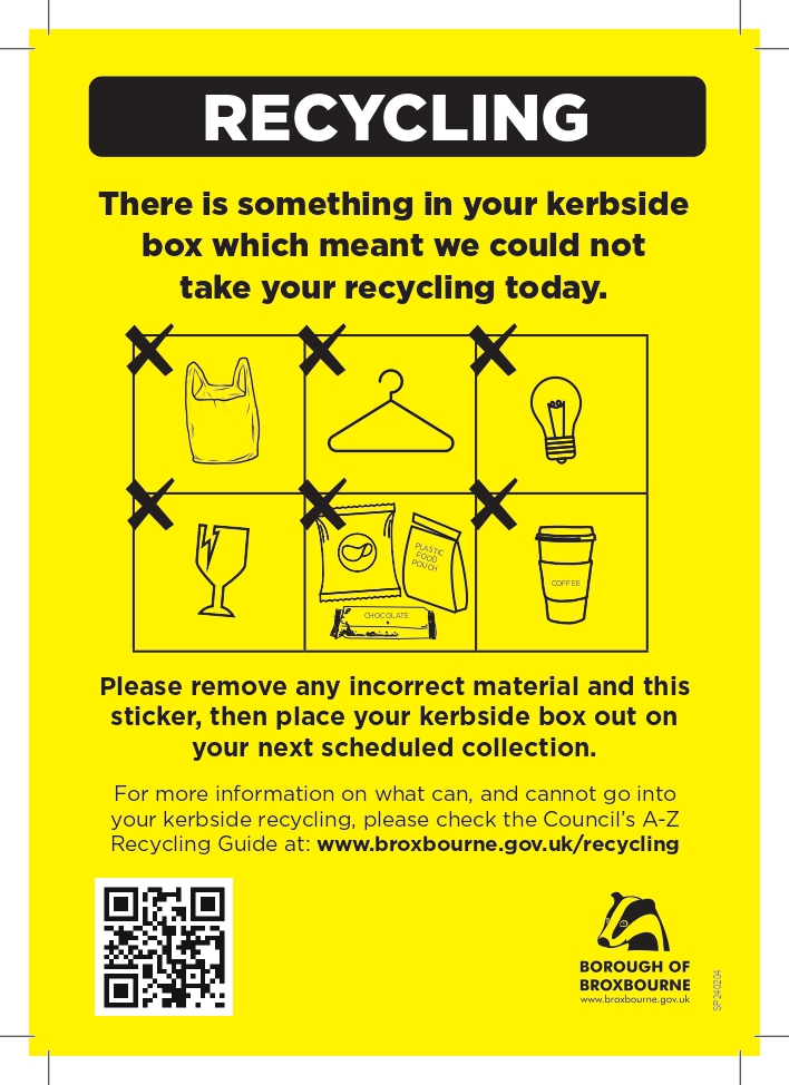 If you find this sticker on your kerbside box, you may have included an item that we are unable to collect ♻️ Our A-Z guide provides comprehensive information on what we can and cannot collect: ow.ly/klM050RafIQ