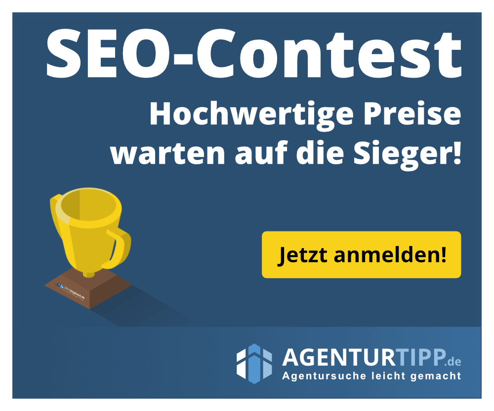 Deutschlands größter SEO-Contest feiert sein 5-jähriges Jubiläum:
agenturtipp.de/sichtbarkeit/s…

Jetzt anmelden und Preise im Gesamtwert von über 15.000 Euro gewinnen - viel Glück!

#seocontest #seo #agenturtipp