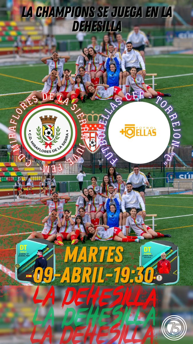 CDMirafloresdelasierra (@_cdmiraflores) on Twitter photo La Champions empieza hoy en la Dehesilla🤩⚽️
JUVENIL FEM ❤️💚|
⏰ 19:30|
⚔️ <a href="/futbolellascff/">Futbolellas CFF</a>
📍🏟️ LA DEHESILLA
¡VAMOS MIRA! 😍⚽️
NECESITAMOS VUESTRO APOYO 🗣️🍍
#mirafloresesdeporte
#123mirafloresoé🗣🤩
#SumateAlRojoyVerde❤️💚 La Champions empieza hoy en la Dehesilla🤩⚽️
JUVENIL FEM ❤️💚|
⏰ 19:30|
⚔️ <a href="/futbolellascff/">Futbolellas CFF</a>
📍🏟️ LA DEHESILLA
¡VAMOS MIRA! 😍⚽️
NECESITAMOS VUESTRO APOYO 🗣️🍍
#mirafloresesdeporte
#123mirafloresoé🗣🤩
#SumateAlRojoyVerde❤️💚