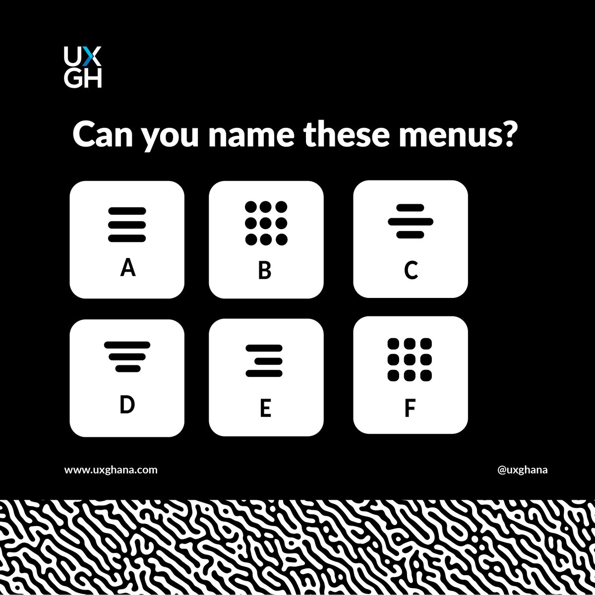 Do you know all these menus in UI. Comments below the menu you know. #menus #CreativeChallenge #UXGhana