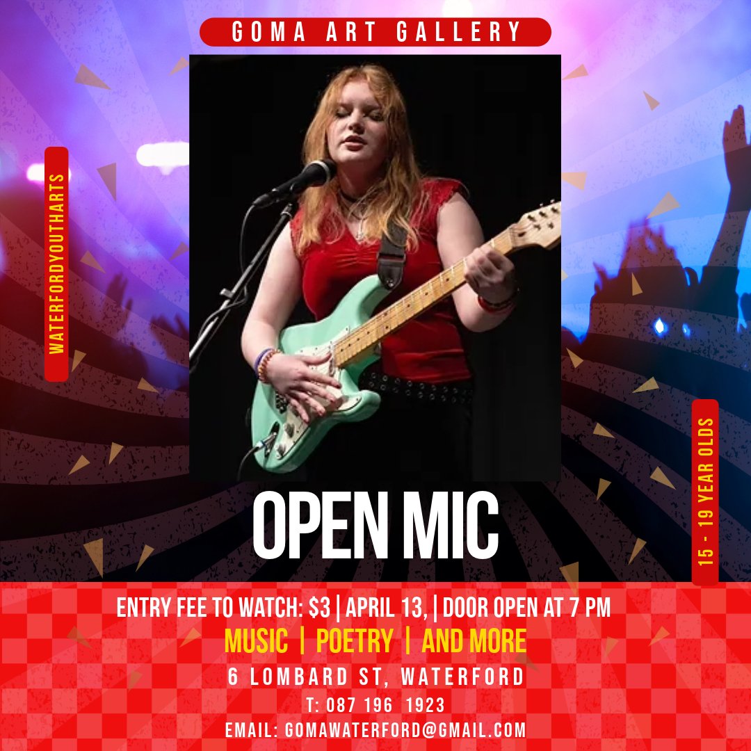 Waterford Youth Arts (@watyoutharts) on Twitter photo Reminder open mic night in <a href="/GomaWaterford/">GOMA Waterford</a> art gallery.
Just €3 to see local talent and have a great night.
#Waterford #music #youth Reminder open mic night in <a href="/GomaWaterford/">GOMA Waterford</a> art gallery.
Just €3 to see local talent and have a great night.
#Waterford #music #youth