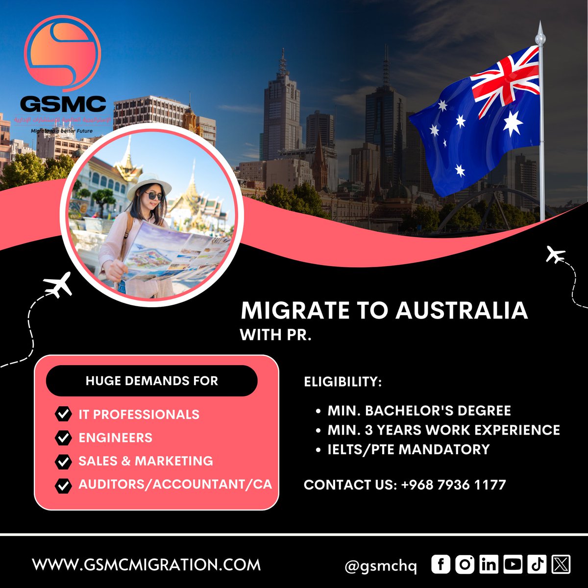 High Demand for Migration to Australia! IT, Engineering, Sales & More | PR Opportunities!

Apply Now!
wa.me/96879361177

#GSMC #SkilledImmigrants #jobsincanada #successstories #successfulapplicant #visaapplicant #customersfeedback #VisaSuccess #VisaSuccess #UKVisitVisa