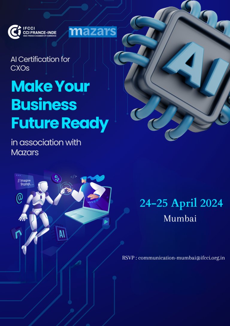 IFCCI1's tweet image. Discover how to generate ROI from AI and stay ahead of the competition with the exclusive two-day AI Training Program by @MazarsGroup in collaboration with @IFCCI1. Tailored for CXOs and decision-makers.
To know more, visit bit.ly/4apc71F 

#AITrainingProgram #ifcci