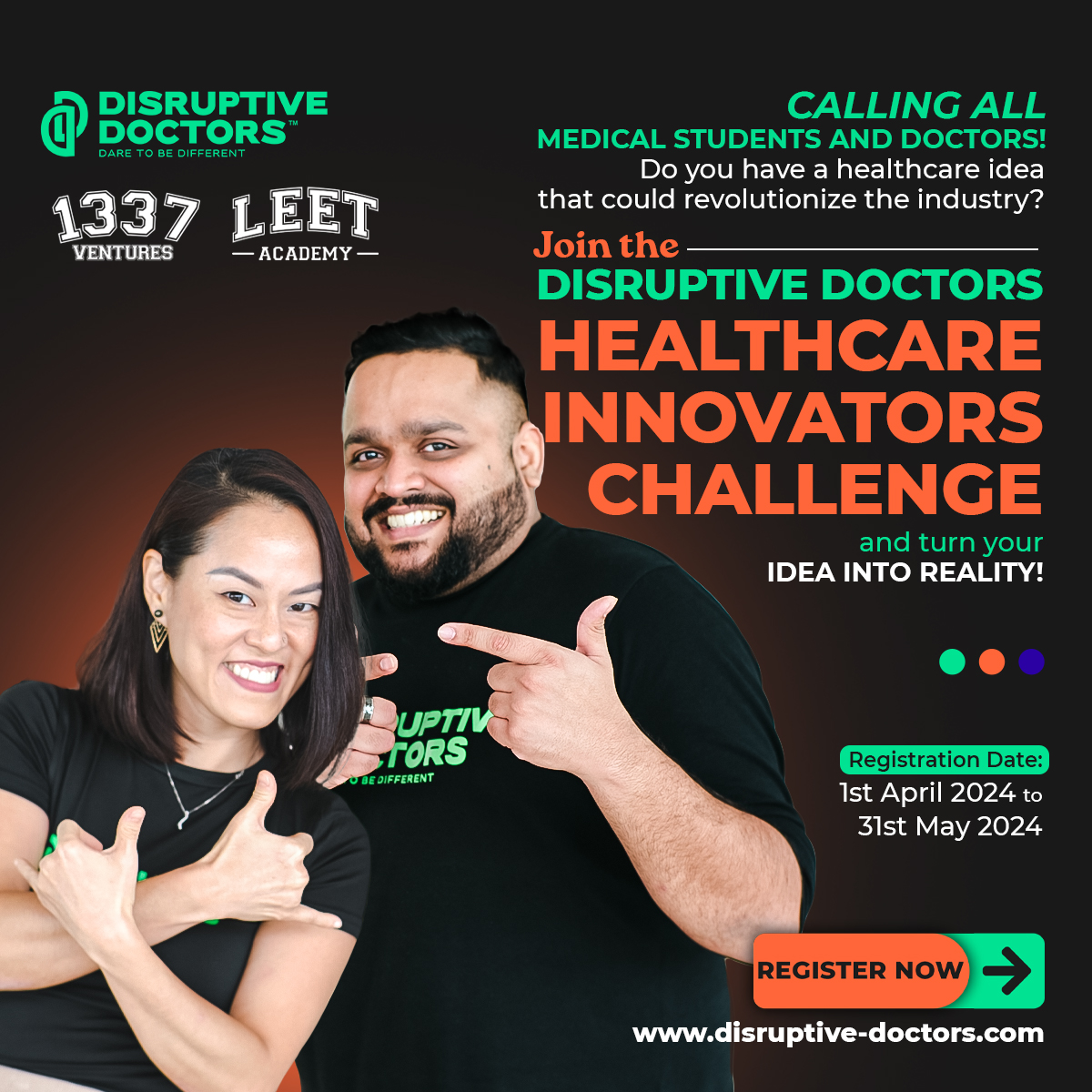 Are you a medical student or doctor with a passion for innovation?

📷 Apply now and be part of the future of healthcare innovation! 

#HealthcareInnovation #InnovationChallenge

disruptive-doctors.com/h-innovators/